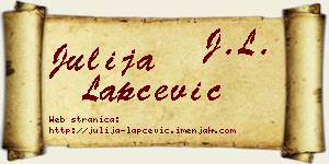 Julija Lapčević vizit kartica